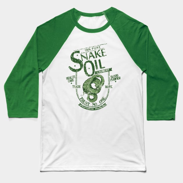 Snake Oil Baseball T-Shirt by JakeRhodes